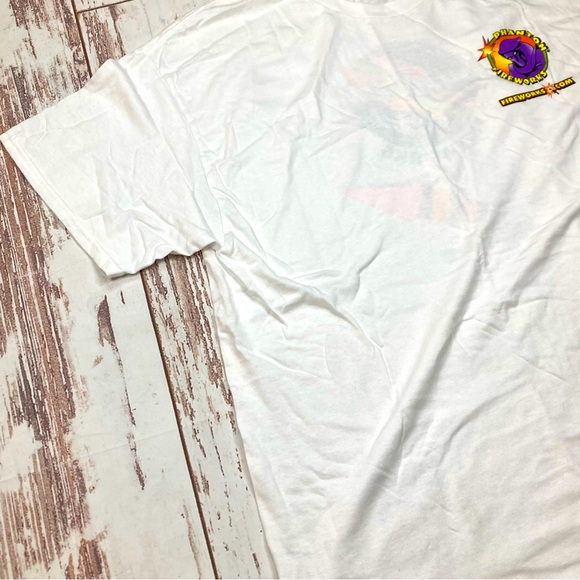 Gildan Heavy Cotton Short Sleeve Tee Shirt White Phantom Fireworks Sz XL - Picture 6 of 11